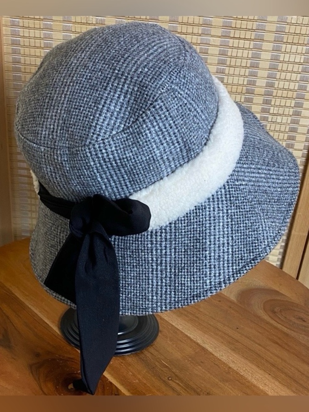 Unbranded Woman’s Tweed Bell Hat Bowler Hat Sherpa